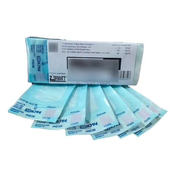 100 Envelopes Esterilização Autoclave Piercing 5x13 Cm