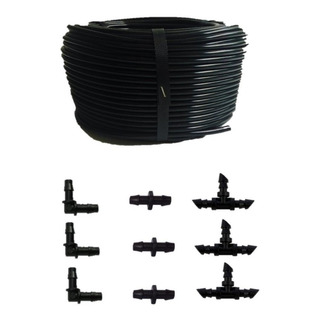 Micro Tubo 4/7 C/ 50 Metros + 10 Tee + 10 Codo + 10 Cople Micro Tubo 4/7 C/ 50 Metros + 10 Tee + 10 Codo + 10 Cople