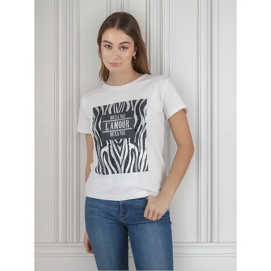 Remera Premium De La Vie Lamour Foil C/lentejuelas Gu5095