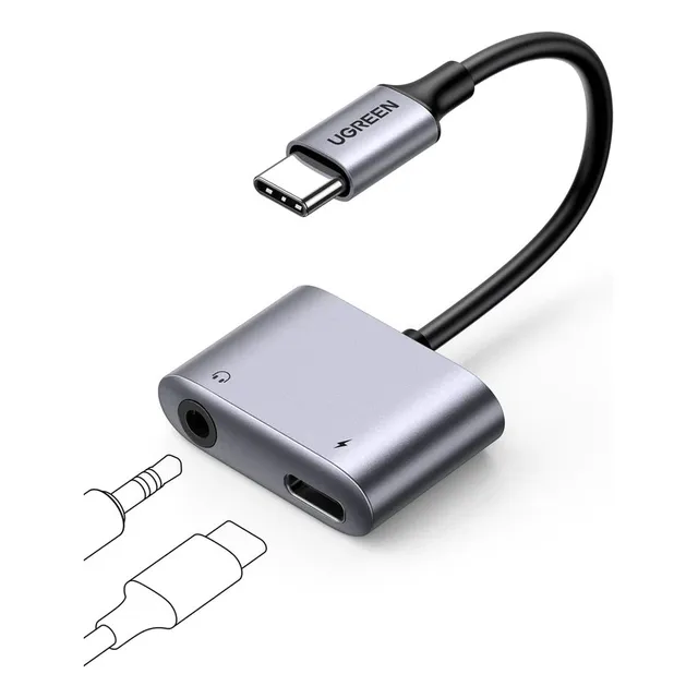 Adaptador Usb-c A 3.5mm Y Usb-c Hembra Ugreen 60164 Gris