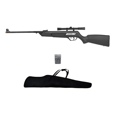Carabina Rifle Pressão Cbc Jade 5.5 Luneta + Chumbo + Capa Preto 5.5 Mm