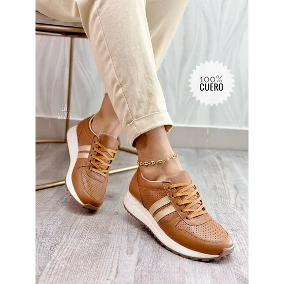Zapatos De Damas Deportivos Cuero Nueva Coleccion