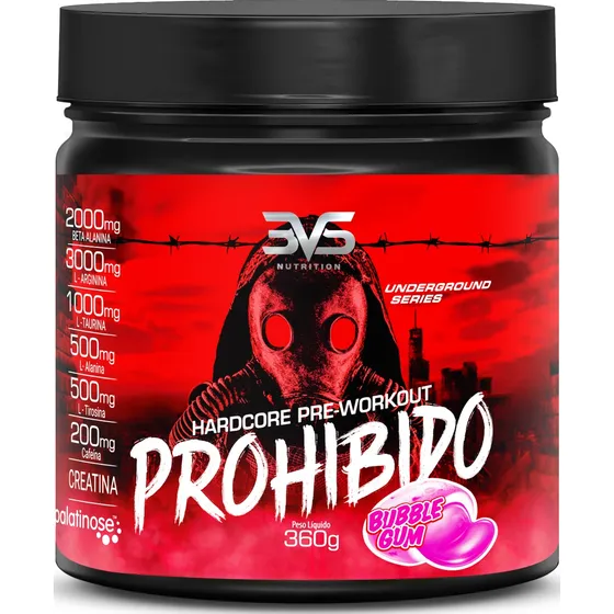 Pré Treino Prohibido 360g - O Mais Forte 2g De Beta Alanina