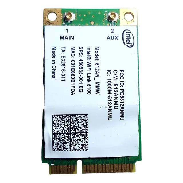 Intel 5100 Wifi 512an_mmw 802.11 Agn 300mbps P Wireless
