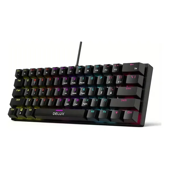 Teclado Gamer Delux Km36u Switch Azul Ergonómico
