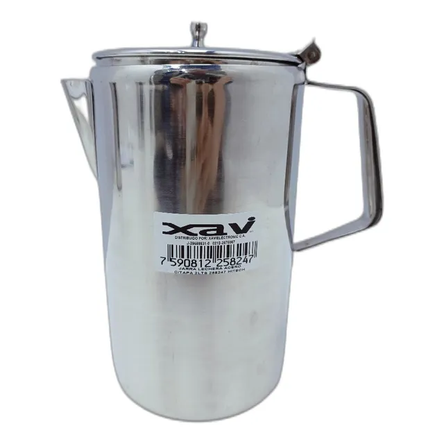 Jarra Lechera Leche Cafetera Cafe Acero C/tapa 2 Hitech 9138
