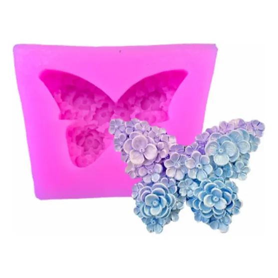 Molde Silicona Vela Mariposa De Flores Pequeña Color Cristal