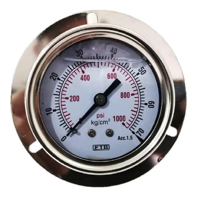 Manómetro Glicerina 0a1000 Psi Conex Trase Caratula 2.5 PuLG