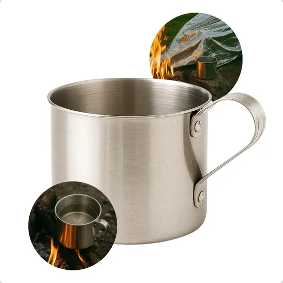 Caneca Em Alumínio 700ml Camping Legendários