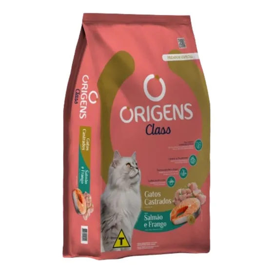 Ração Origens Class Gatos Castrados Salmão E Frango 1kg