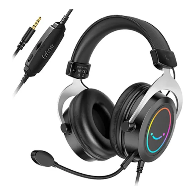 Auricular Fifine H3 Black Color Negro Luz Rgb Negro