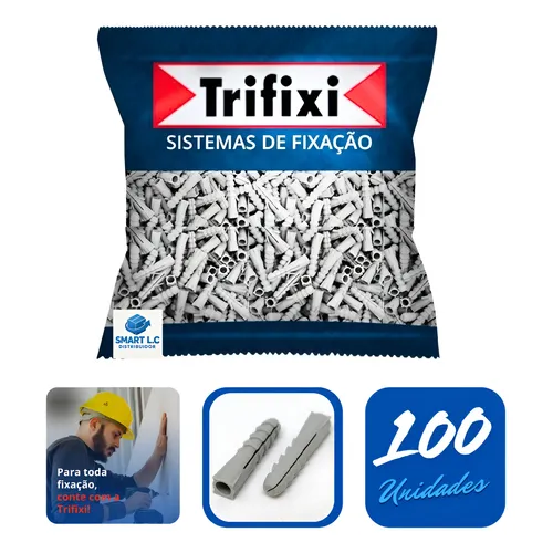 Kit 1000 Und Bucha S8 Pentafix Concreto Alvenaria Parede 8mm Cinza