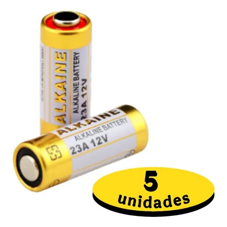 Pack 5 Pilas 23a 12v Control Portón Alarma Pila 23 A 12 V