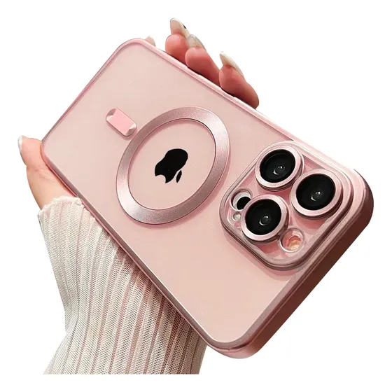 Funda Para iPhone Case Carga Magnética Carcasa Rosa