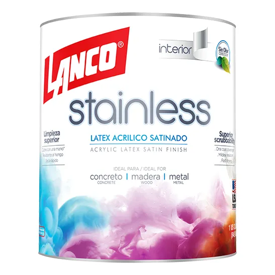 Pintura Lavable Libre De Olor Lanco Stainless  1/4 Gal/946ml