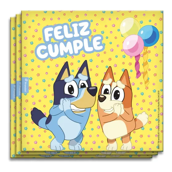 Set 10 Servilletas Bluey 33x33cm Para Cumpleaños Louicid