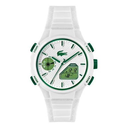 Relógio Lacoste Lc33 Masculino Borracha Branca 2011364 Branco E Verde Branco