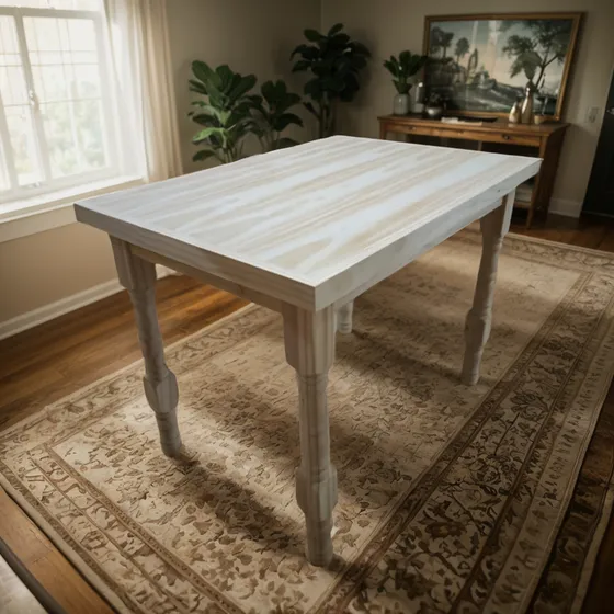 Mesa 1.20x70, Pata Torneada, Living Comedor Clasica, En Pino Sin Pintar