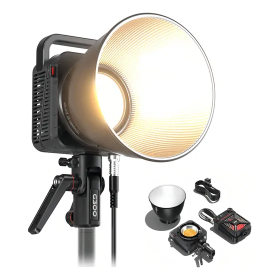 Iluminador Led Zhiyun Molus G300 Cob Monolight Bi-color 300w Estrutura Cinza Luz Branco-neutro 127/220v