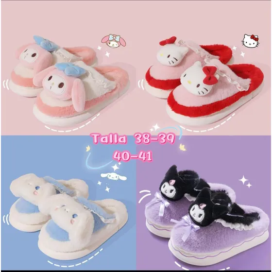 Pantuflas Sanrio, Kuromi, My Melody, Hello Kitty Cinamonroll