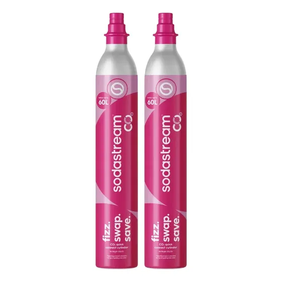 Pack 2 Cilindros Co2 Rosa Sodastream Para Máquina De Soda