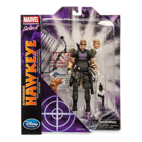 Marvel Select Avenging Hawkeye Con Perro Lucky Disney