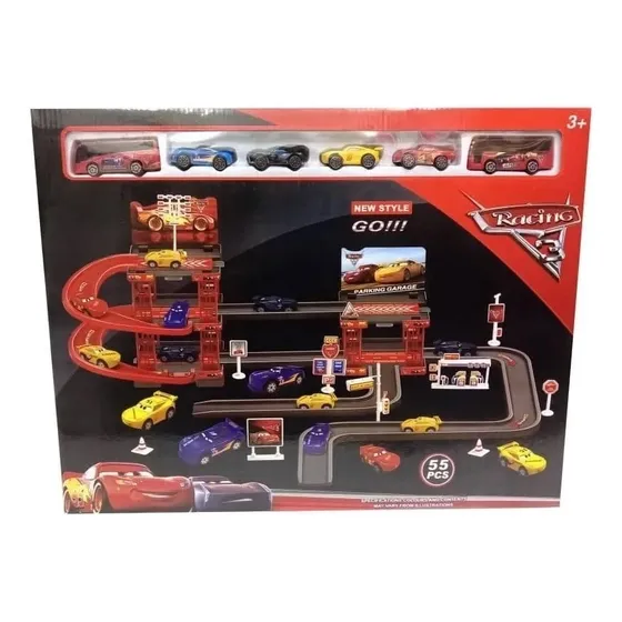 Pista De Carros Cars Mcqueen Juguete Carritos Niño Navidad