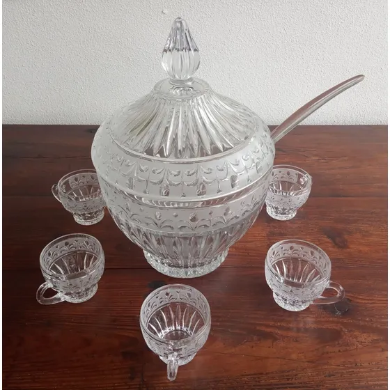 Tizanera Coctelera De Cristal Con Seis Tazas