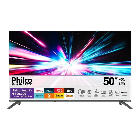 Smart TV 50” Philco PTV50VA4REGB Roku TV LED Dolby Audio