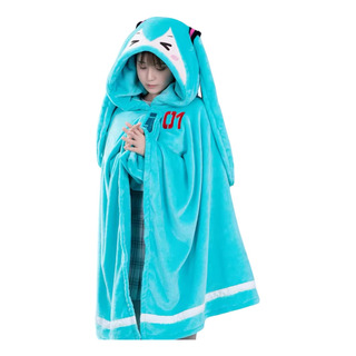 Capa Hatsune Miku Cosplay Azul Orejitas 01 Felpa Cuerpo Comp Capa Hatsune Miku Cosplay Azul Orejitas 01 Felpa Cuerpo Comp