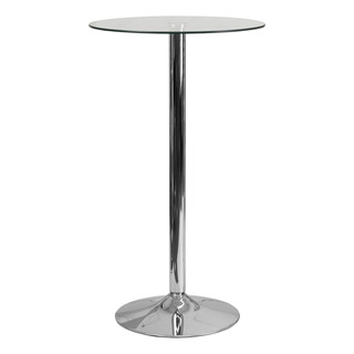 Muebles Flash 23.5'' Mesa Redonda De Vidrio Con Base De Crom Muebles Flash 23.5'' Mesa Redonda De Vidrio Con Base De Crom