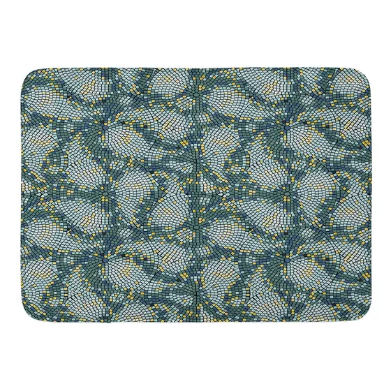 Alfombra Baño Cachemira Diseño Moderno Forma Mosaico Lagrima