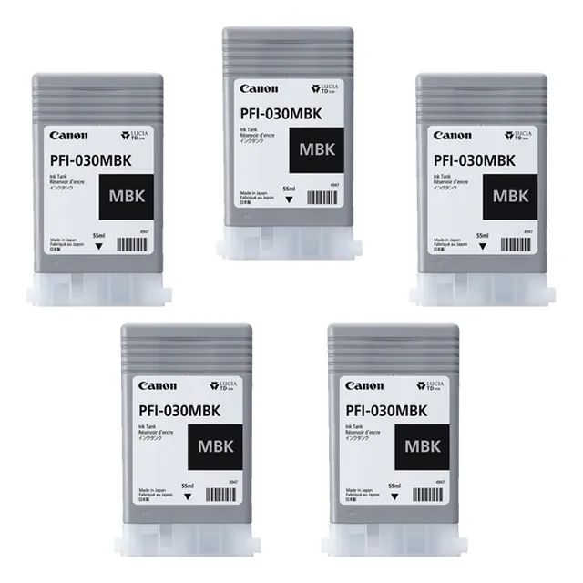 5 Pzas Canon Imageprograf Ta-20 Negro Mate Pfi-030 Mbk 55 Ml