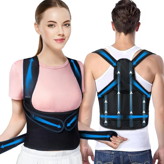 Corrector Postura Espalda Unisex 4 Varillas Ajustable Faja