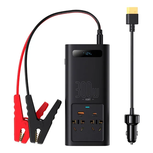 Inversor De Batería Baseus Ac Usb C Carro Convertidor 300w