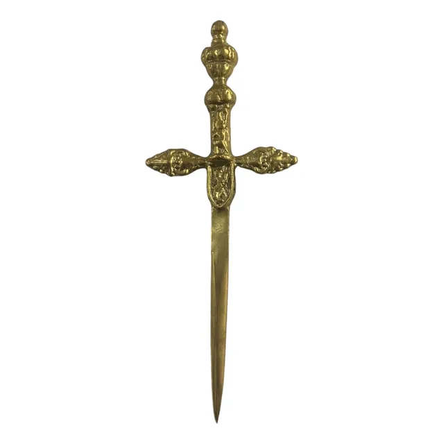 Espada De San Miguel En Bronce + Vitela Con Oración