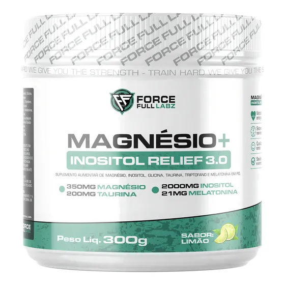 Magnésio Relief Halal Inositol Triptofano True Limão 100% Natural 300g Force Full Labz