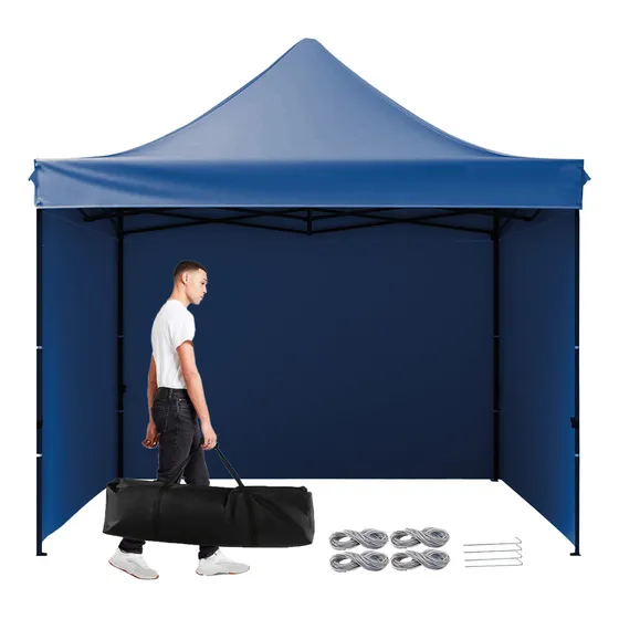 Gazebo 3x3 Metros Autoarmable Plegable Exterior Con Paredes Azul