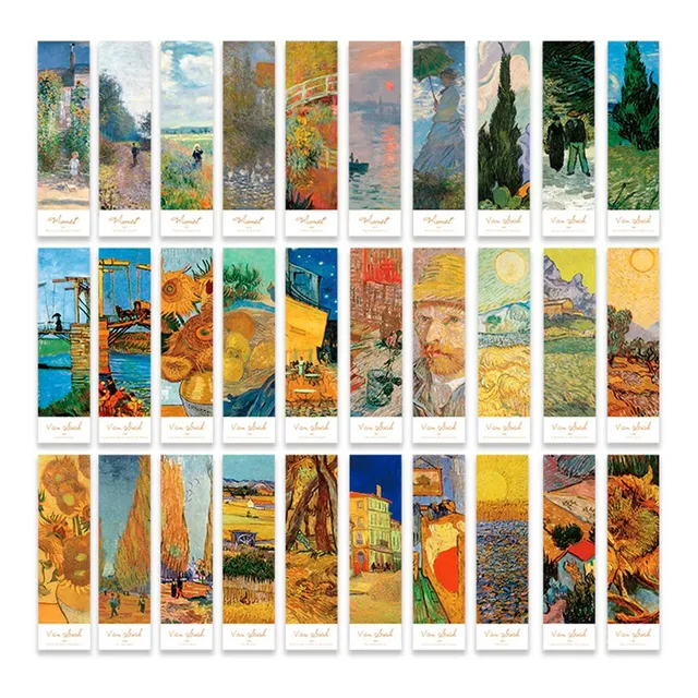 Set 30 Piezas Marcador De Página Libro Van Gogh Y Monet