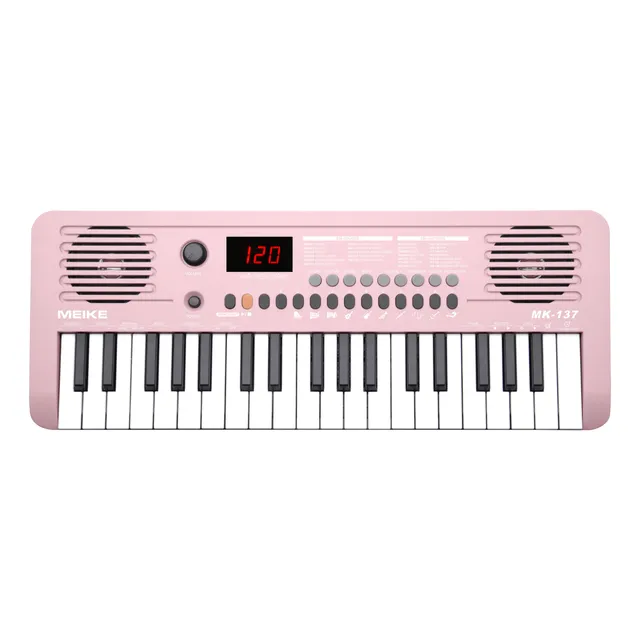 Teclado Meike Mk137 Rosa Teclas Sensitivas Midi 200 Timbres