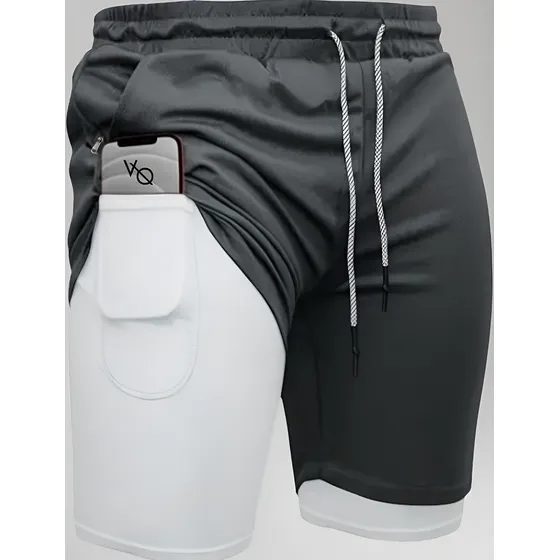 Short Con Licra Deportiva 2 En 1 , Calidad Correr Gym M1615