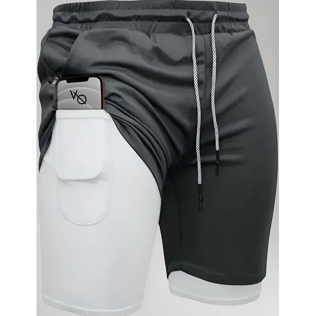Short Con Licra Deportiva 2 En 1 , Calidad Correr Gym M1615