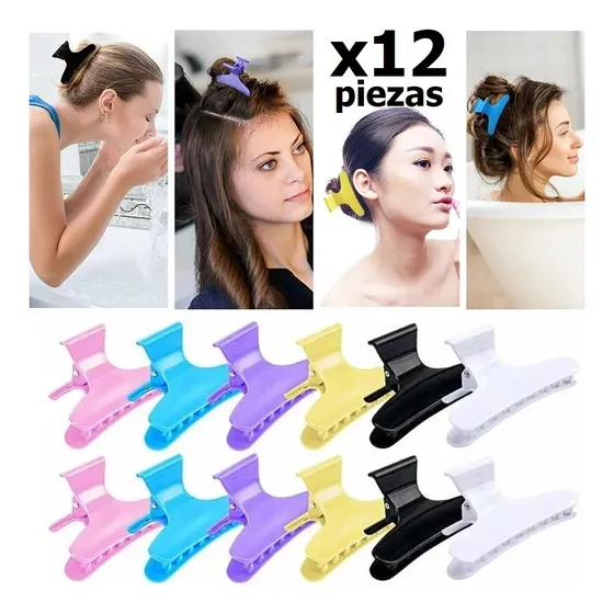 Kit Pinzas Gancho Peineta Cabello Set Peluquería Barberia 