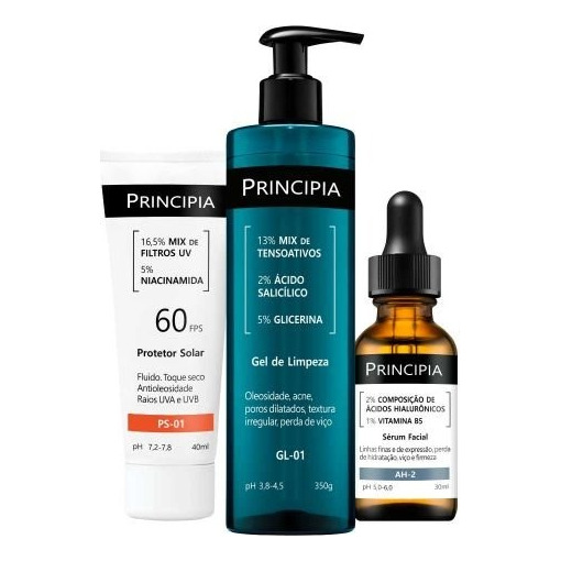 Kit Trio Limpeza, Hidratação E Proteção Solar Gl + Ah + Ps Kit Trio Limpeza, Hidratação E Proteção Solar Gl + Ah + Ps