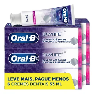 Pasta Dental 3d White Brilliant Fresh 6 Unidades Oral-b Pasta Dental 3d White Brilliant Fresh 6 Unidades Oral-b