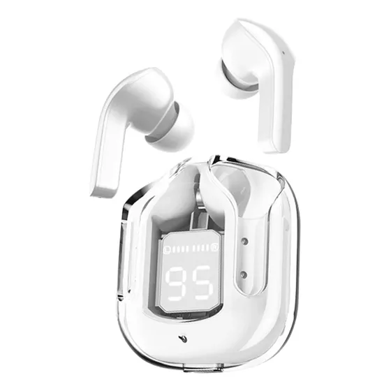 Audifonos Inalámbricos Pantalla Digital Reducción Ruido Ipx4 Color Blanco