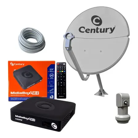 Kit Antena Parabólica Century Midiabox Se-2 60cm 2 Portas