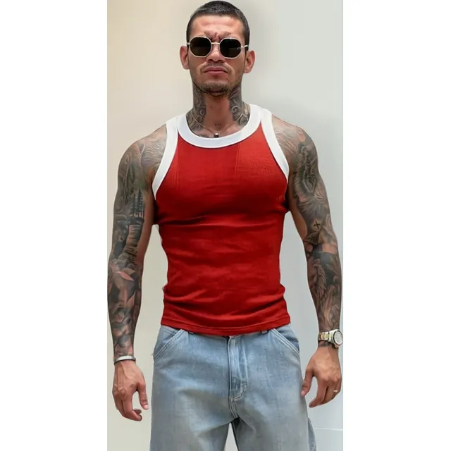Bividi Clásico Combinado Algodón Rib Para Hombre