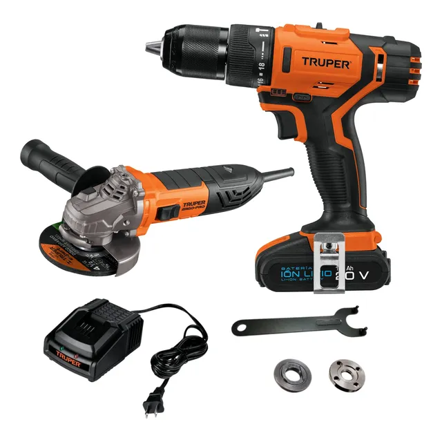 Taladro Percutor Inalámbrico 20v Amoladora Profesional 850w