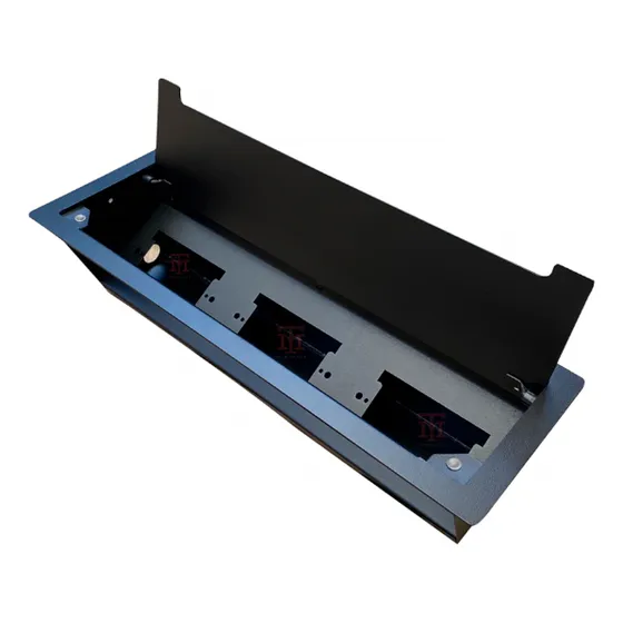 Caja Eléctrica Metálica Triple Para Mueble Mesa De Reunion